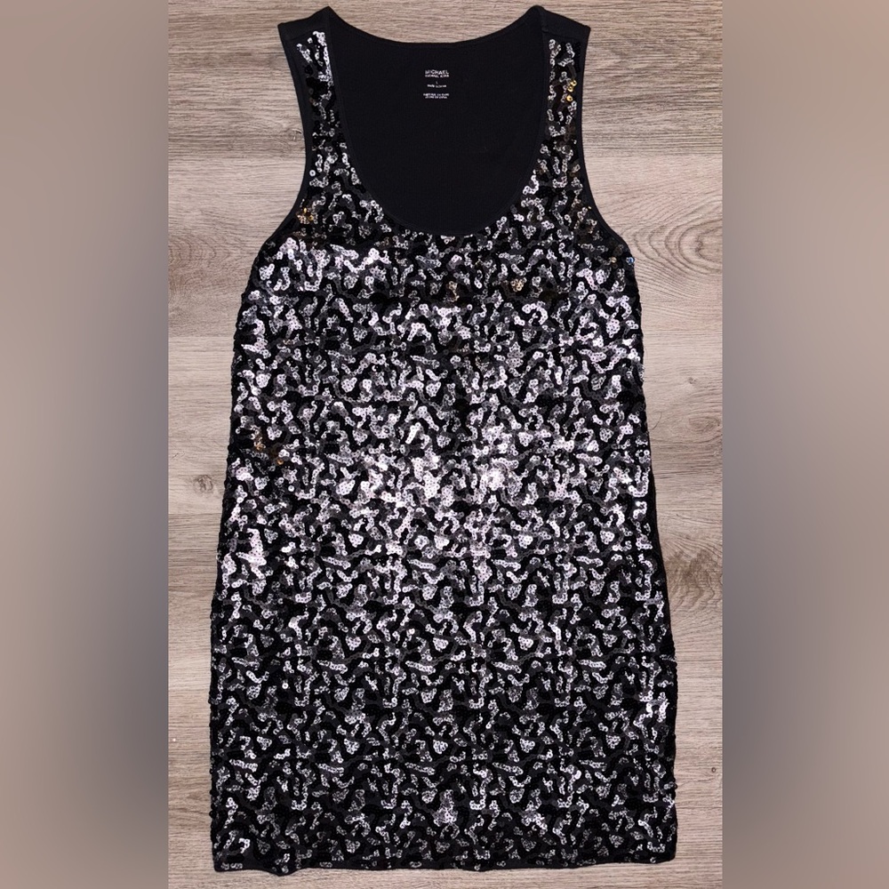 Michael Kors Black and Silver Sequin Dress